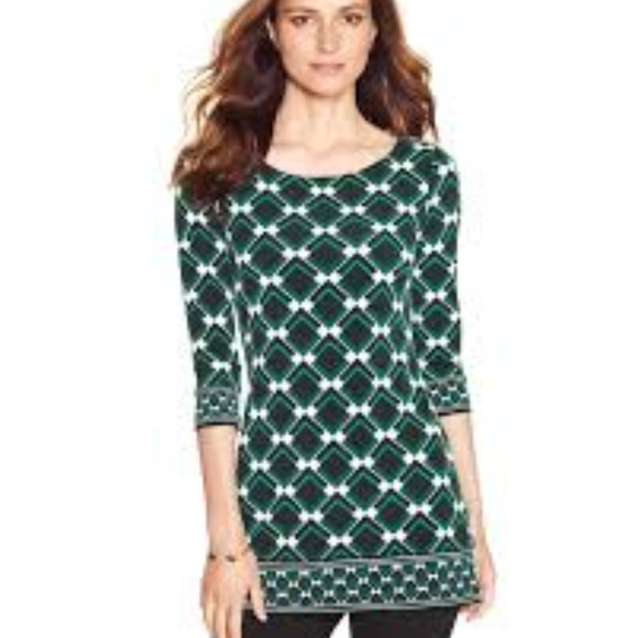 White House Black Market Tops - White House Black Market Geometric Tunic/D…